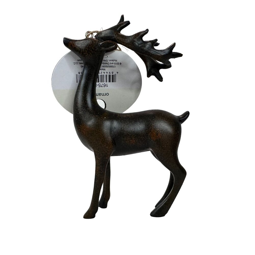 Christmas Ornaments Handmade Holiday Alpine‎ Lodge Set Of 3 Rustic Deer Tree NEW - Picture 7 of 14
